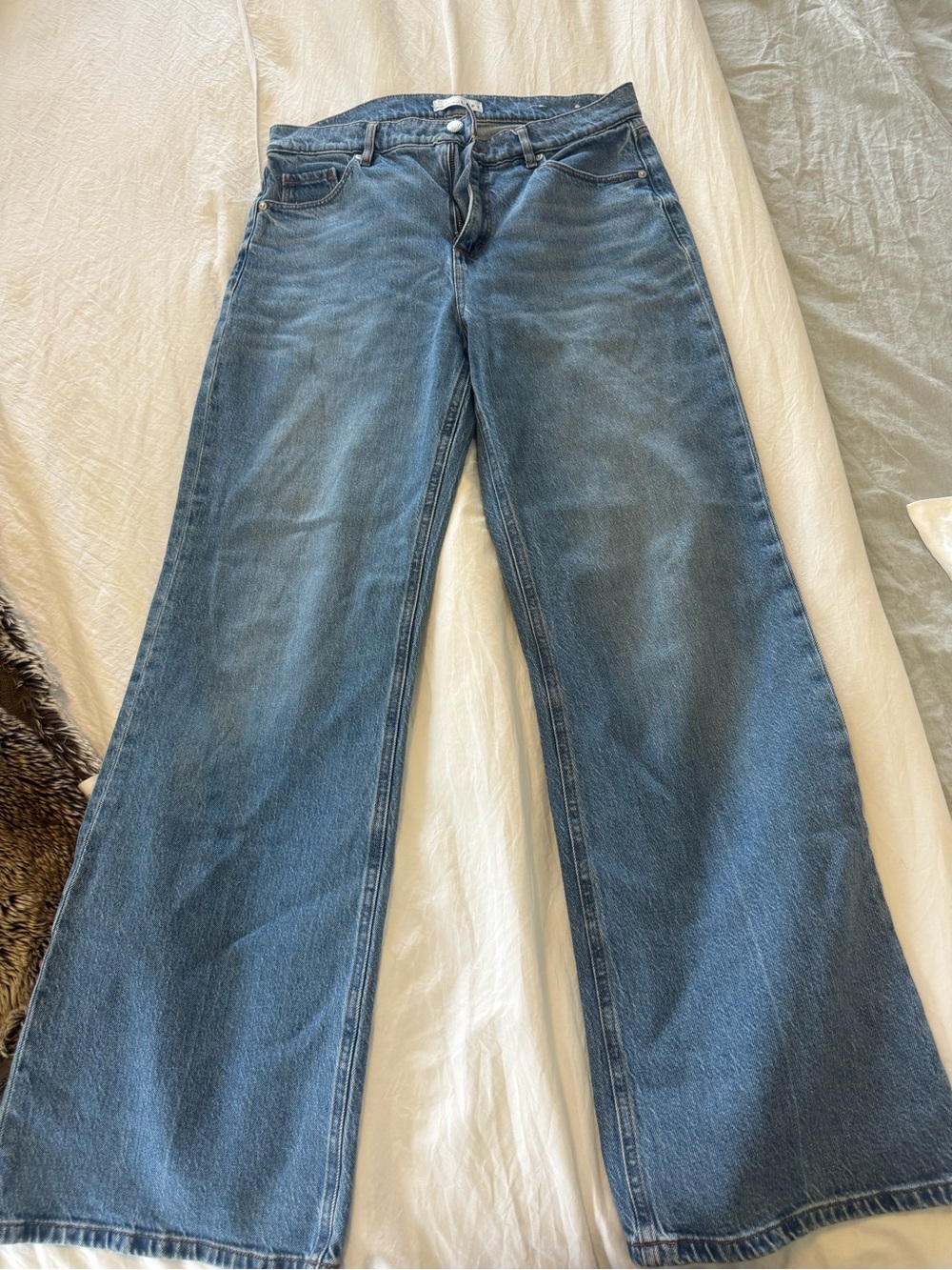 LOFT Wide-Leg Flare Jeans — Blue